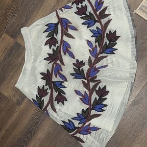 Essentiel Antwerp Skirt with mesh with corduroy leaves